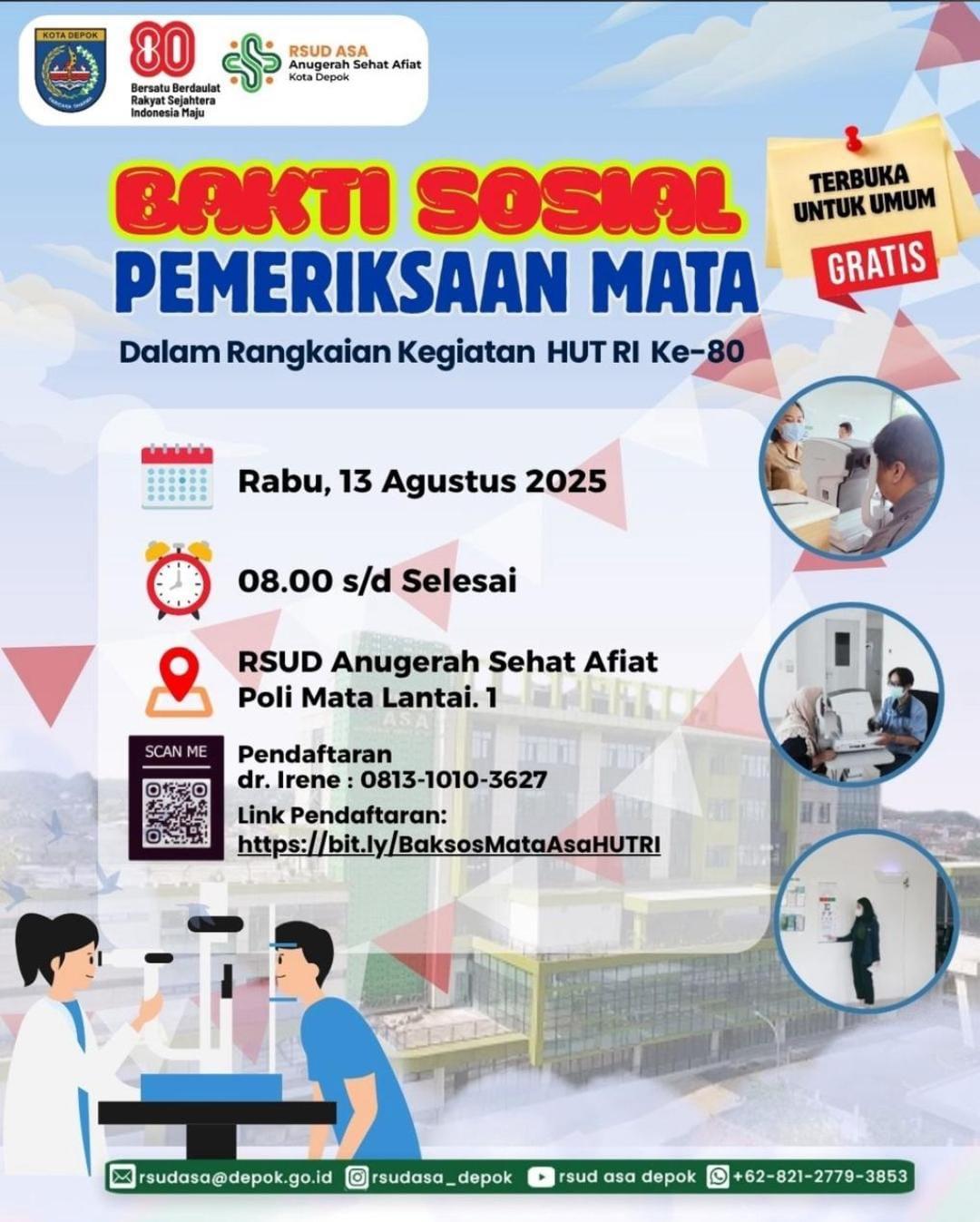 RSUD ASA Gelar Baksos Pemeriksaan Mata dan Pemberian Kacamata Gratis Sambut HUT ke-80 RI