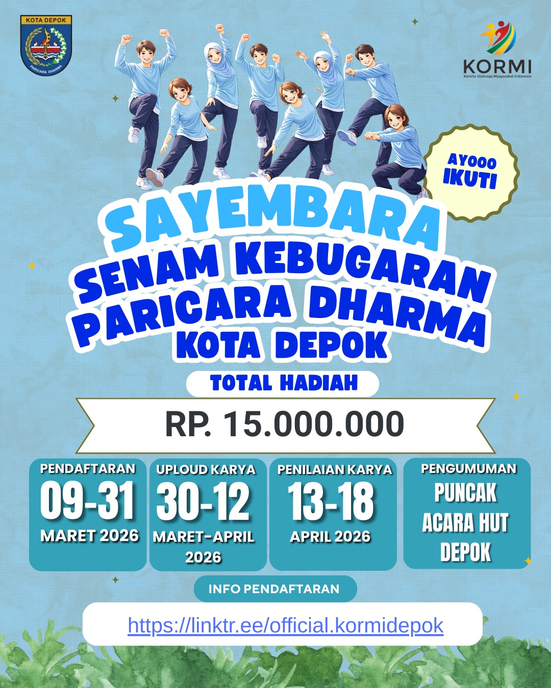 Ikuti Sayembara Senam Kebugaran Paricara Dharma Kota Depok