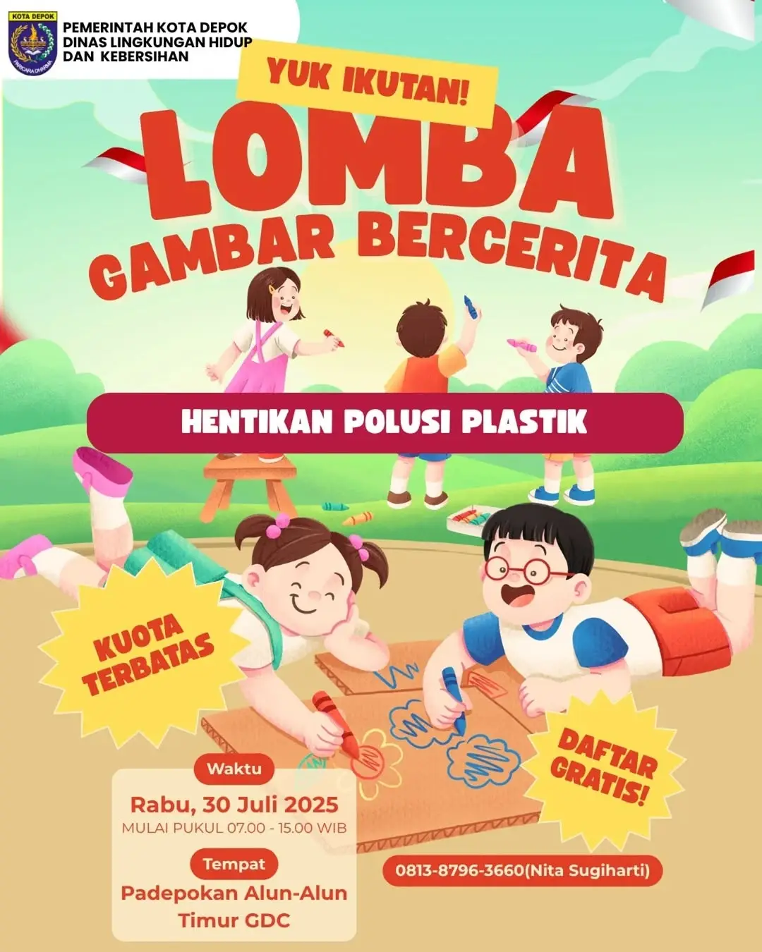 DLHK Depok Ajak Anak Cintai Lingkungan Lewat Lomba Gambar Bercerita