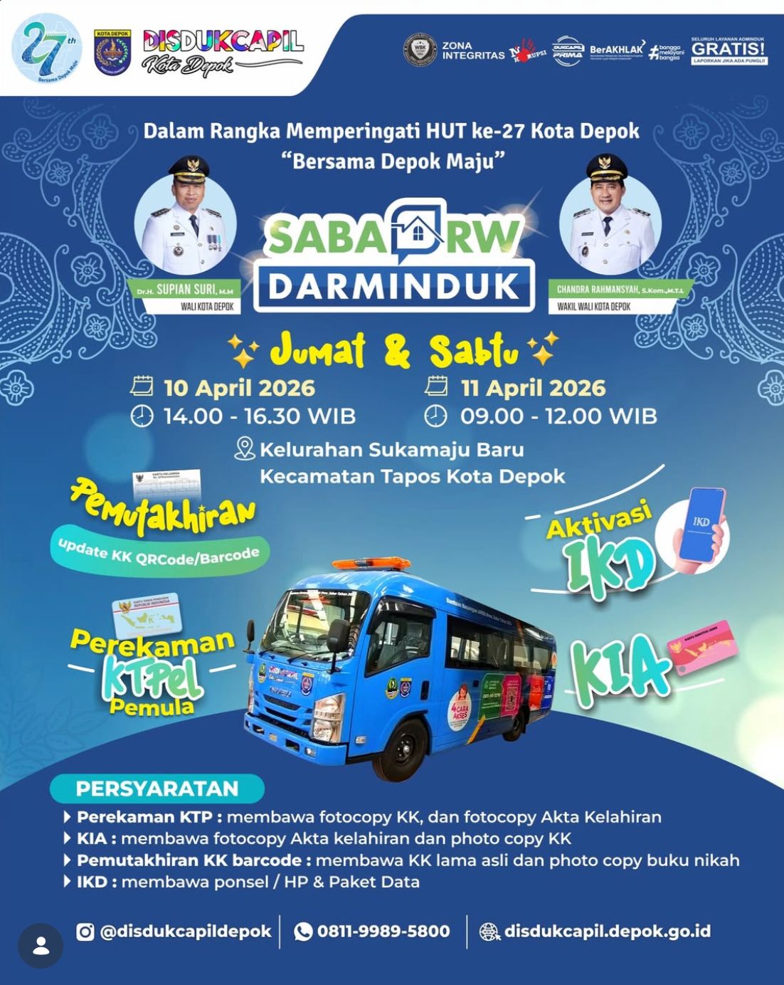 Layanan Administrasi Kependudukan Saba RW Darminduk