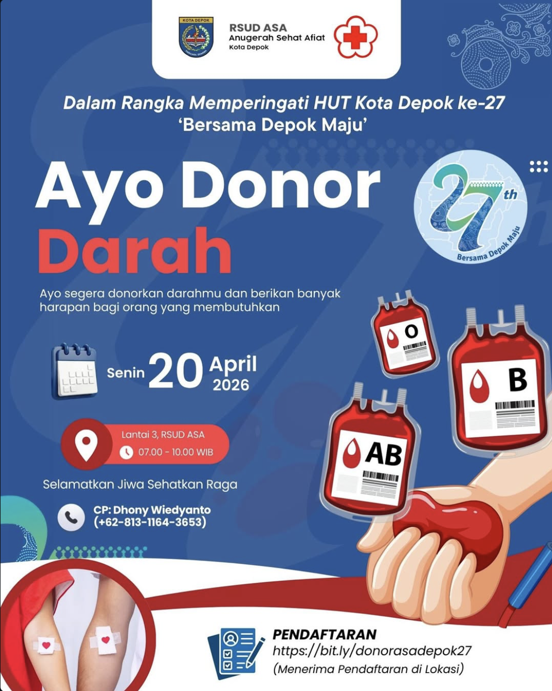 Ayo Donor Darah Sehatkan Jiwa dan Raga