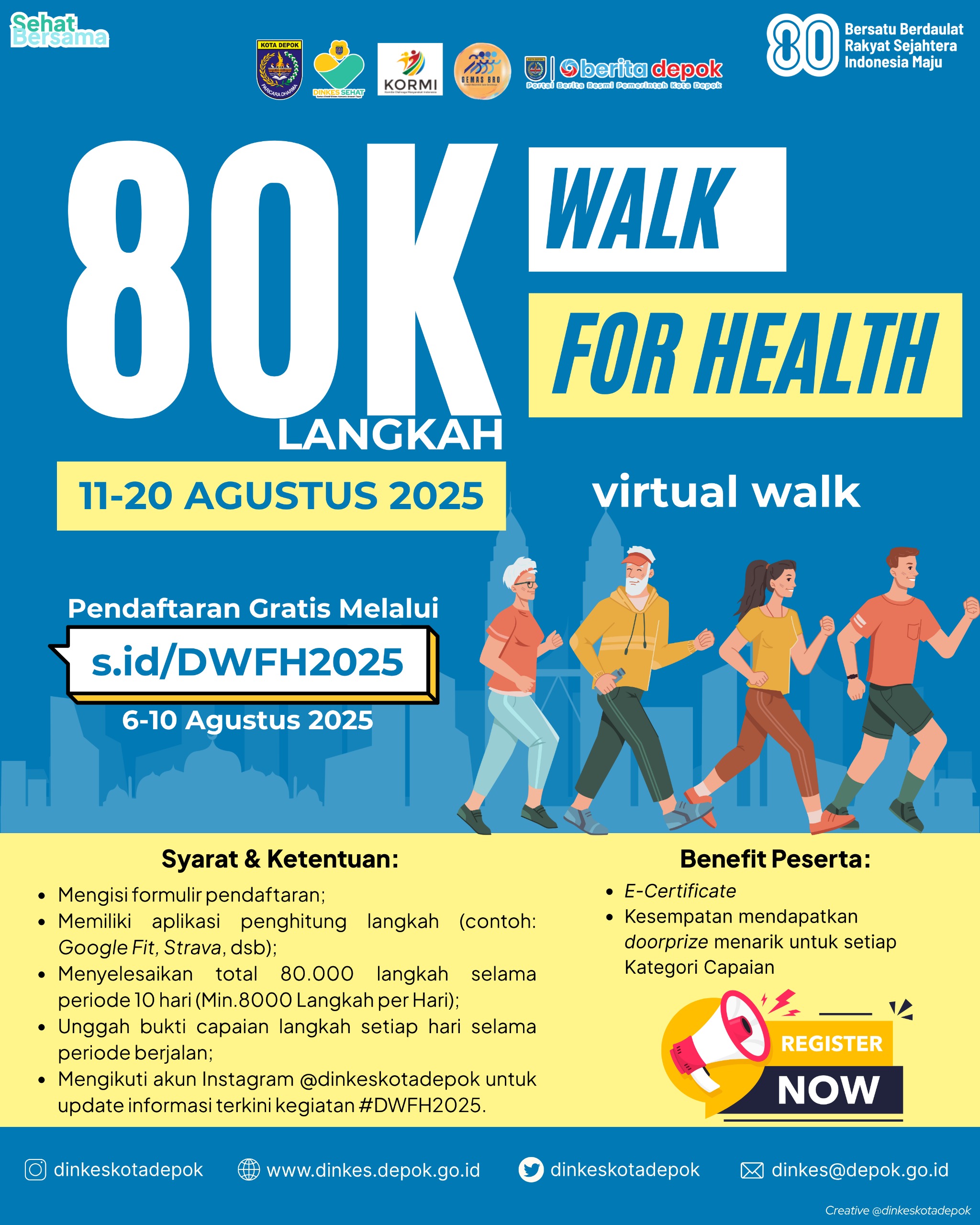 Yuk Ikuti Depok Walk for Health – 80.000 Langkah